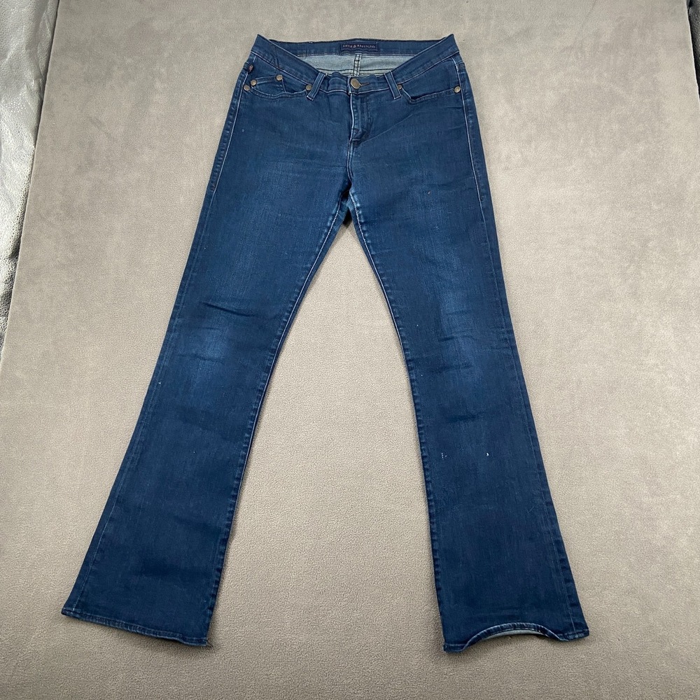 Rock & Republic Kasandra Bootcut Jeans Womens 10 Blue Denim Rhinestone Mid Rise